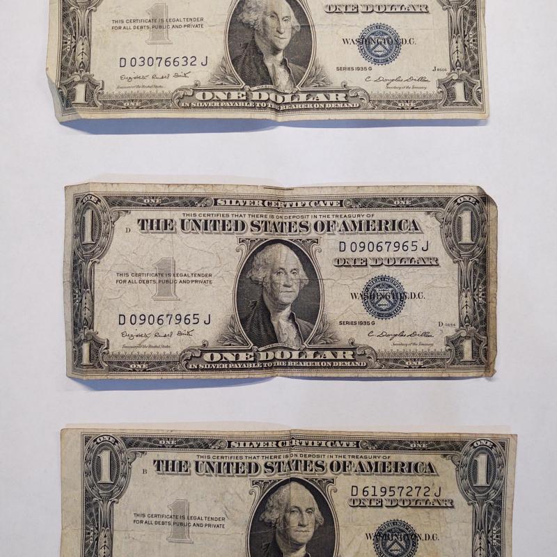 1$ Silver Certificates